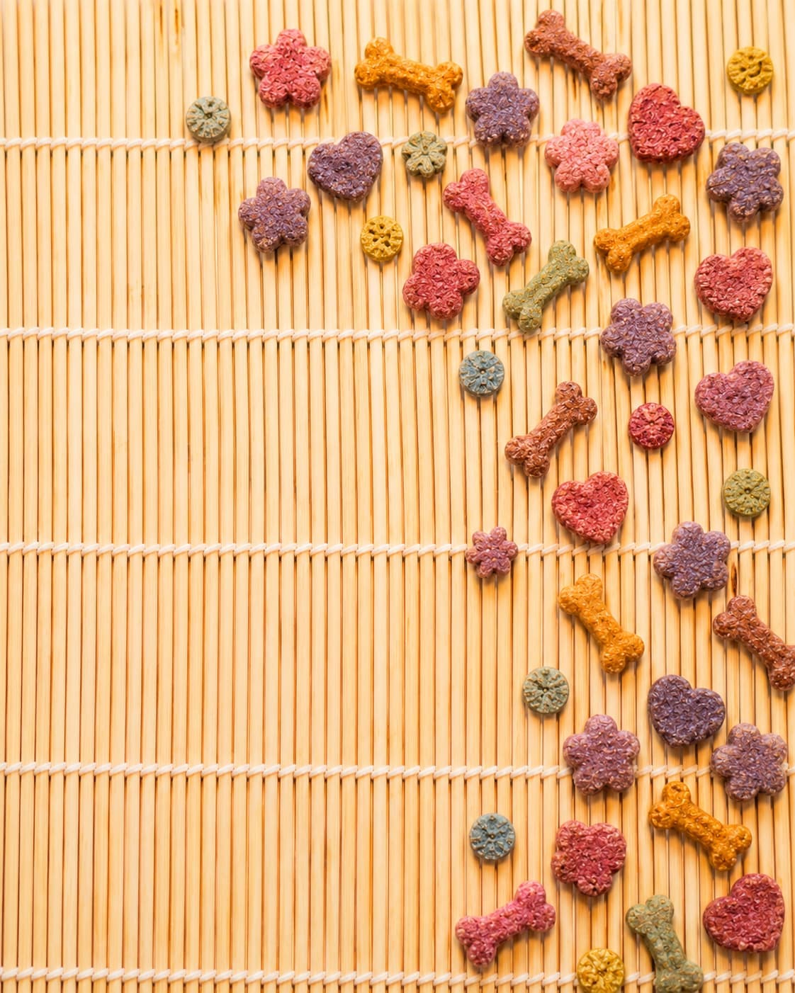An assortment of mini treats from the Everyday Collection: flowers, hearts, bones and colourful confetti