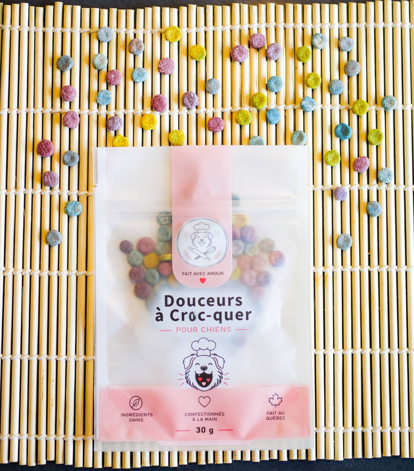 Kit confettis : sachet de minis biscuits ronds multicolores